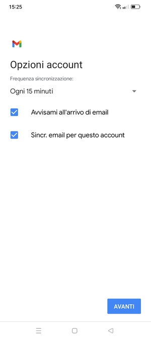 Seleziona AVANTI