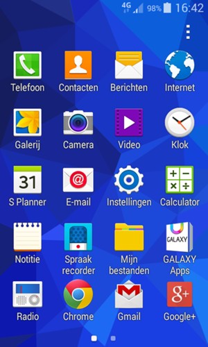 Scroll naar en selecteer Instellingen