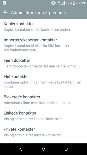 Vælg Importer/eksporter kontakter
