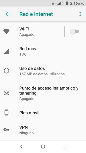 Seleccione Punto de acceso inalámbrico y tethering