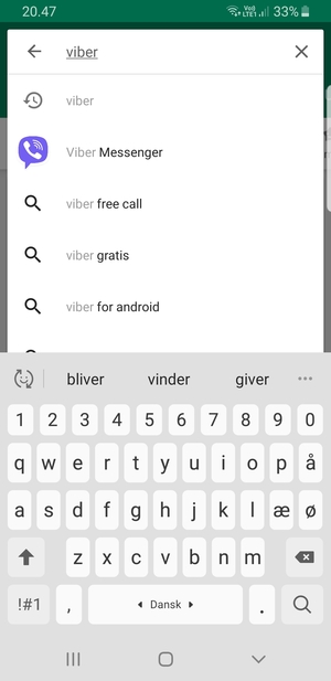 Indtast navnet på appen og vælg Søg