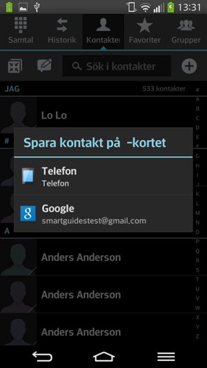 Tryck på ditt konto