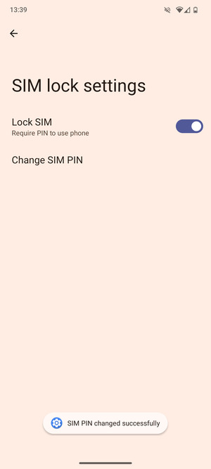 Your SIM PIN has been changed