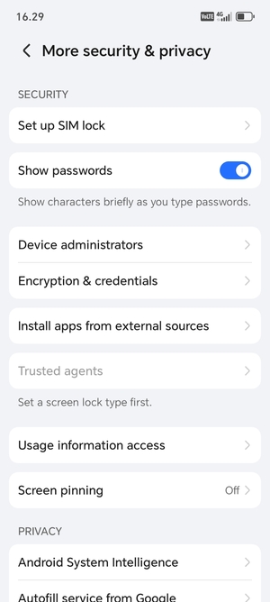 Select Set up SIM lock