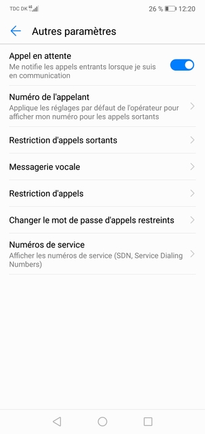 Sélectionnez Messagerie vocale