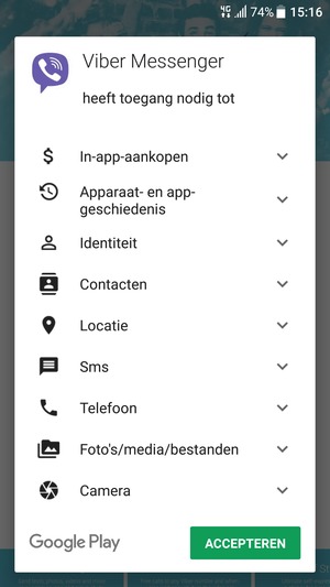 Selecteer ACCEPTEREN
