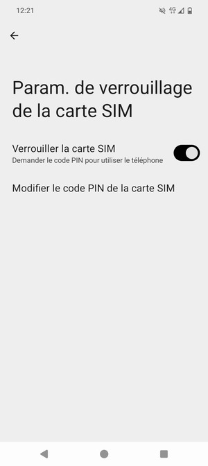 Sélectionnez Modifier le code PIN de la carte SIM