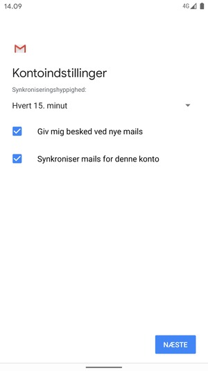 Vælg NÆSTE