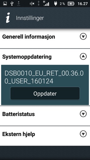 Velg Oppdater