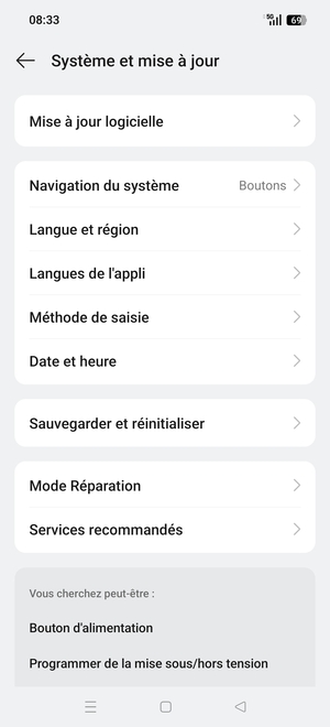Sélectionnez Mise à jour logicielle