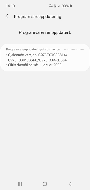 Hvis telefonen din er oppdatert, vil du se følgende skjermbilde