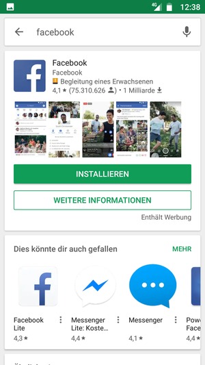 Wählen Sie die App