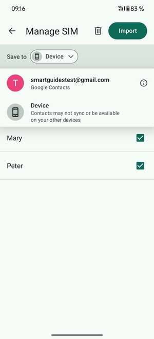 Select your Google account
