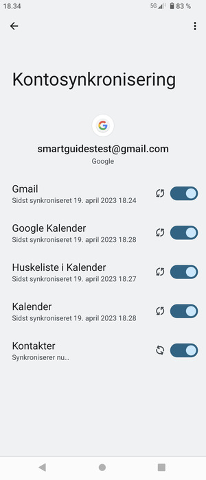 Dine kontakter fra Google vil nu blive synkroniseret til din Xperia