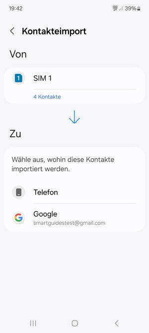 Wählen Sie Google