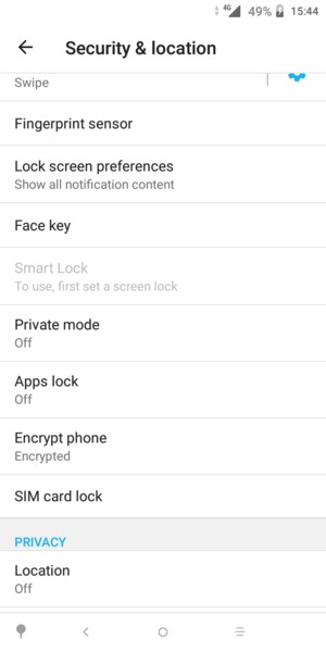 To change the PIN for the SIM card, return to the Security & location menu and scroll to and select SIM card lock