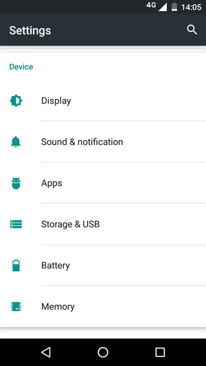 Scroll to and select Battery