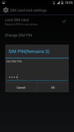 Enter your Old SIM PIN and select OK