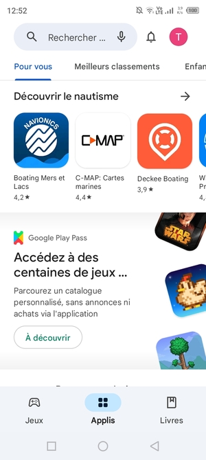 Sélectionnez la barre de Recherche