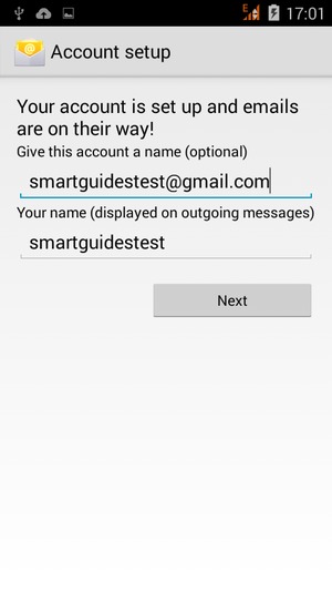 Give your account a name and enter your name. Select Next