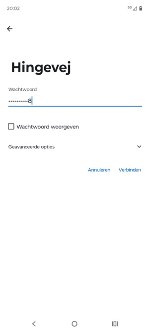 Voer het WiFi-wachtwoord in en selecteer Verbinden