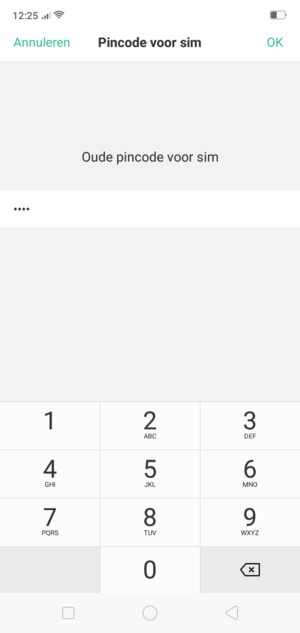 Voer uw Oude SIM-pincode in en selecteer OK
