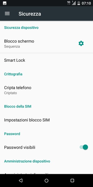 Il tuo telefono è ora protetto dal blocco schermo
