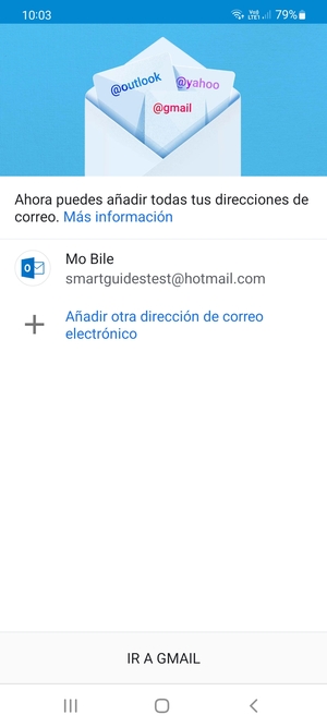 Seleccione IR A GMAIL