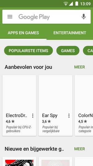 Selecteer de zoekbalk