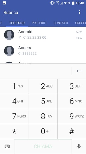 Premi e tieni premuto il numero 1