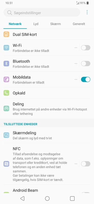 Vælg Generelt