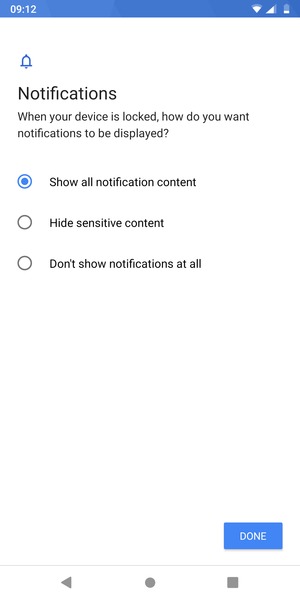 Select your preferred option and select DONE