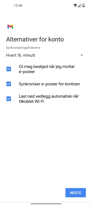 Velg NESTE