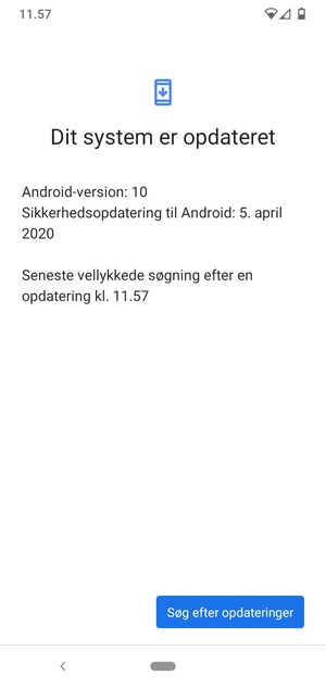 Hvis din telefon er opdateret, vil du se følgende skærmbillede