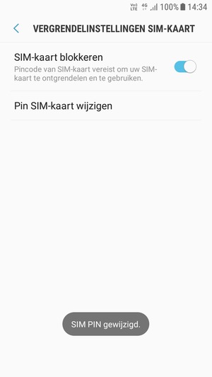 Uw SIM PIN is gewijzigd