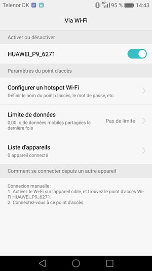 Votre téléphone est maintenant configuré pour être utilisé comme modem