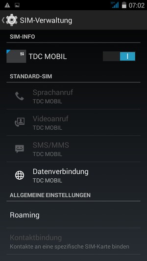 Wählen Sie Roaming