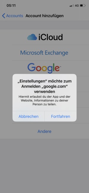 Wählen Sie Fortfahren