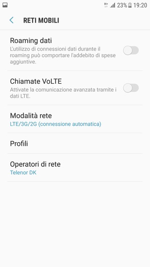 Seleziona Profili