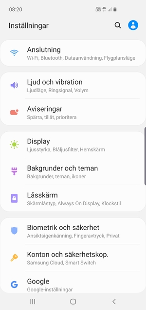 Välj Anslutning