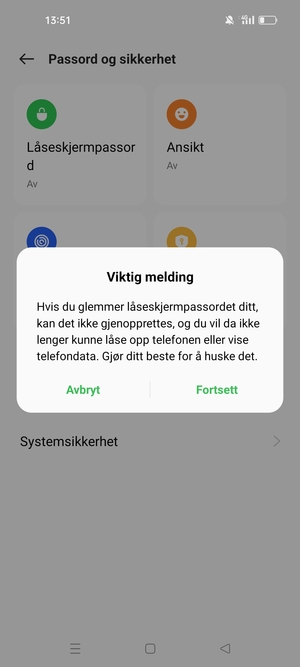 Velg Fortsett