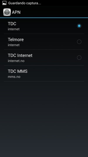 Seleccione el punto de acceso a Internet