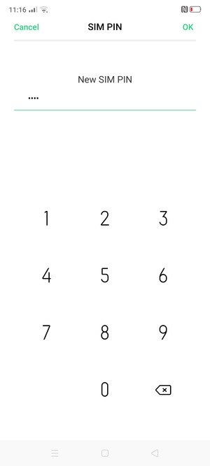 Enter your New PIN for the SIM card and select OK