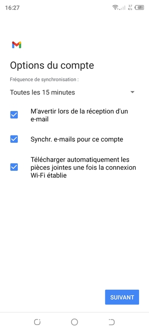 Sélectionnez SUIVANT