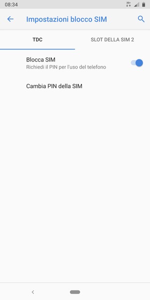 Seleziona Public e Cambia PIN della SIM