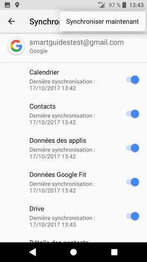 Sélectionnez Synchroniser maintenant
