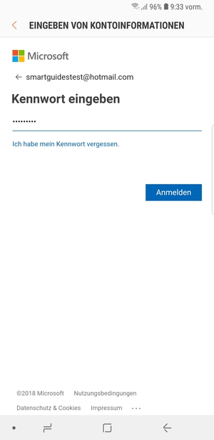 Geben Sie Ihre Passwort ein und wählen Sie Anmelden