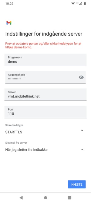 Vælg Sikkerhedstype