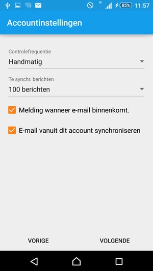 Selecteer VOLGENDE