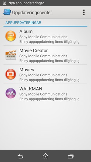 Om din telefon inte är uppdaterad, välj uppdateringarna och följ instruktionerna på skärmen.